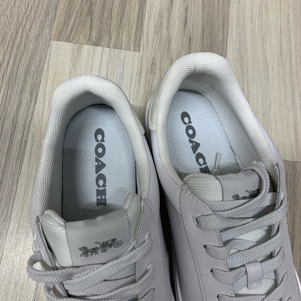 New COACH Clip Leather Low Top Sneaker Men’s Size 9.5 / Women's Size 11 /White - Picture 6 of 12